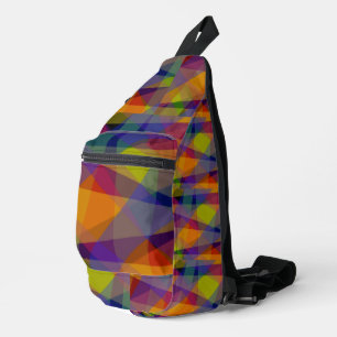 Donkere geometrische sling tas