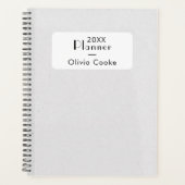 Donkere gepersonaliseerde jaarplanner met aangepas planner (Voorkant)