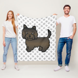 Donkere gestreepte Cairn Terrier Schattige Cartoon Fleece Deken
