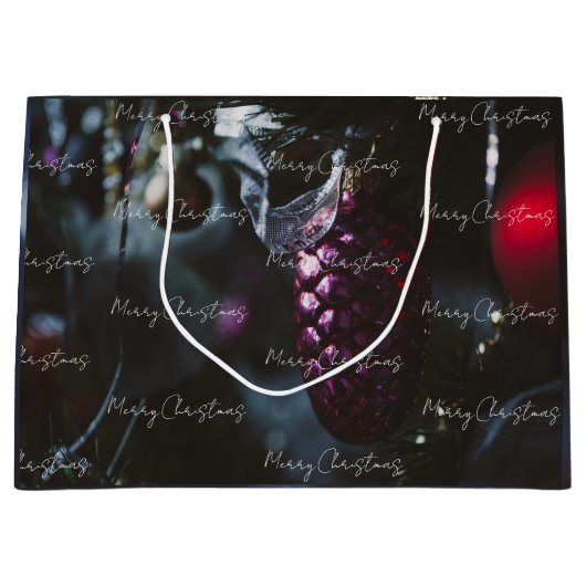 Donkere glamour kerstornamenten groot cadeauzakje (Voorkant)