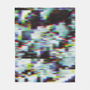Donkere glitch achtergrond, illustratie. Zwart, bl Fleece Deken