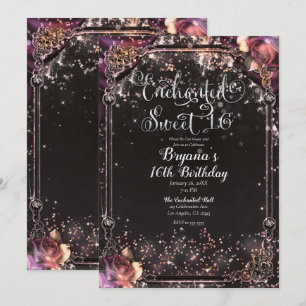 Donkere Glitter Glamour Lichtjes Zoete 16 Feestje Kaart