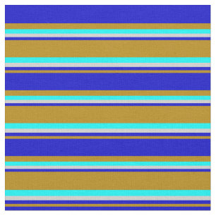 Donkere Goldenrod, blauw, lichtgrijs en Aqua Patro Stof