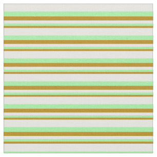Donkere Goldenrod, groen en Mint Cream Pattern Stof