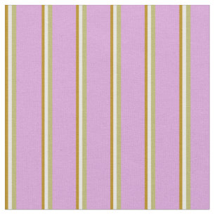 Donkere Goldenrod, White, Dark Khaki en Plum Lines Stof