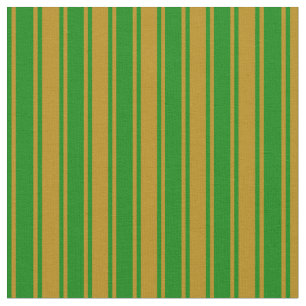 Donkere Goldenrode en groene Stripes Pattern Stof