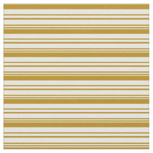 Donkere Goldenrode en Mint Cream Stripes Pattern Stof