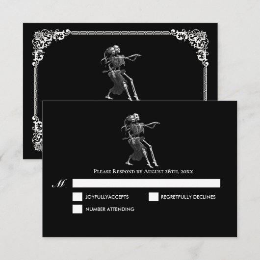 Donkere Goth Halloween Trouw RSVP Kaart (Voorkant / Achterkant)