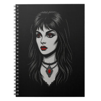 Donkere goth vrouw notitieboek