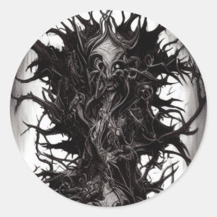Donkere Gothic Art Dark Vile Biomatter Ronde Sticker