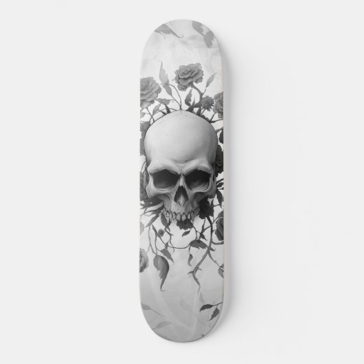 Donkere Gothic Floral Roos Skateboard (Voorkant)