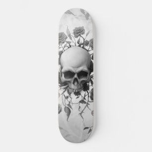Donkere Gothic Floral Roos Skull Skateboard