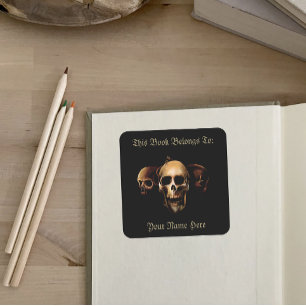 Donkere Gothische Schedels Menselijk Zwang Creatuu Vierkante Sticker