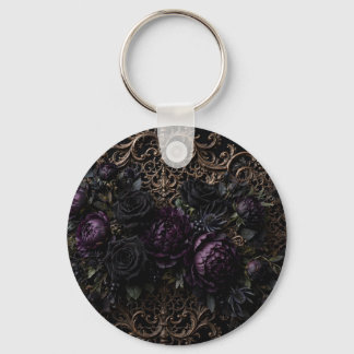Donkere Gotische Barokke Zwarte Rozen Placemat Sleutelhanger