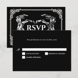 Donkere Gotische Halloween Huwelijks RSVP Kaart