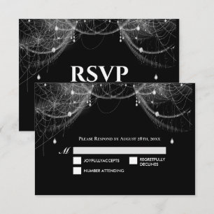 Donkere Gotische Halloween Huwelijks RSVP Kaart