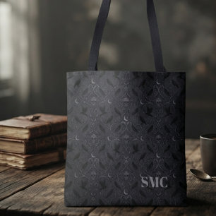 Donkere Gotische Onyx Raven Barok Monogram Draagtas