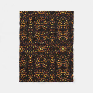 Donkere Gouden Sierlijke Damast Patroon Fleece Dek Deken