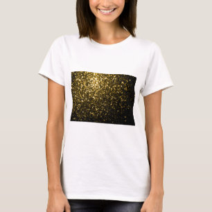 Donkere goudgele nepschittering vonken t-shirt