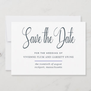 Donkere grijze en witte kalligrafie Sla de datum o Save The Date
