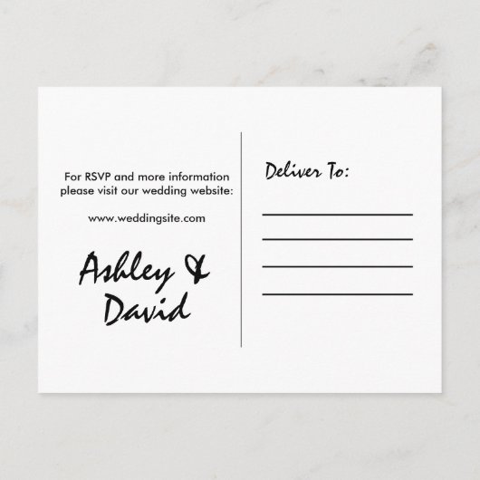 Donkere grijze en witte Moderne Uitnodiging van he (Achterkant)