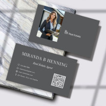 Donkere grijze foto QR-code van vastgoedmakelaar