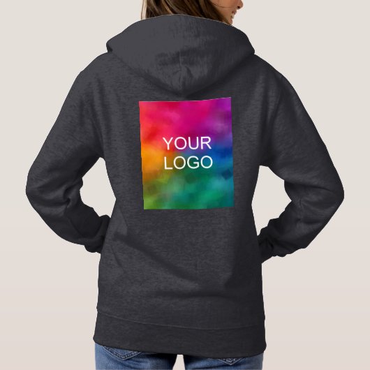 Donkere grijze Sjabloon Upload zakelijke Logo Hoodie (Achterkant)