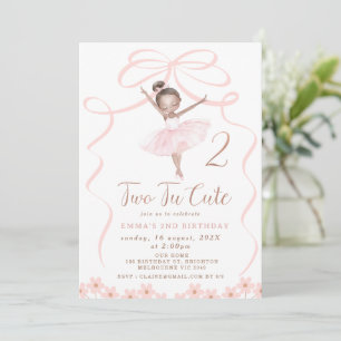 Donkere grillige Ballerina Twee Tu Leuke Verjaarda Kaart