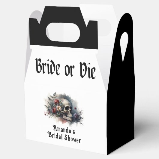 Donkere Grimmige Gotische Bruid of Sterf Bruidsmei Bedankdoosjes (Geopend)