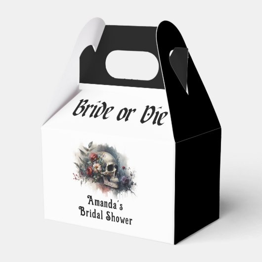 Donkere Grimmige Gotische Bruid of Sterf Bruidsmei Bedankdoosjes (Voorkant Zijde)