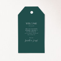 Donkere groene bruiloft Welkomstcadeautjes Labels