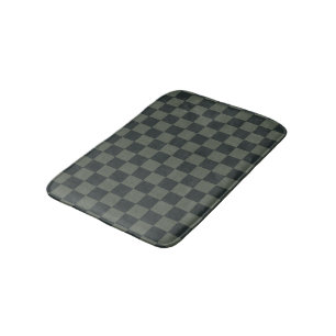 Donkere groene checkboard badmat