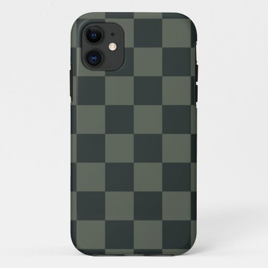 Donkere groene checkboard Case-Mate iPhone case (Achterkant)