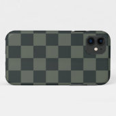Donkere groene checkboard Case-Mate iPhone case (Achterkant (horizontaal))