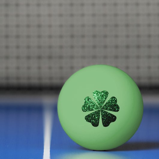 Donkere groene glitter sparkeert Shamrock Clover Pingpongballen (Net)