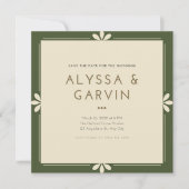 Donkere groene grens sparen de Verzoek van de Datu Save The Date (Voorkant)