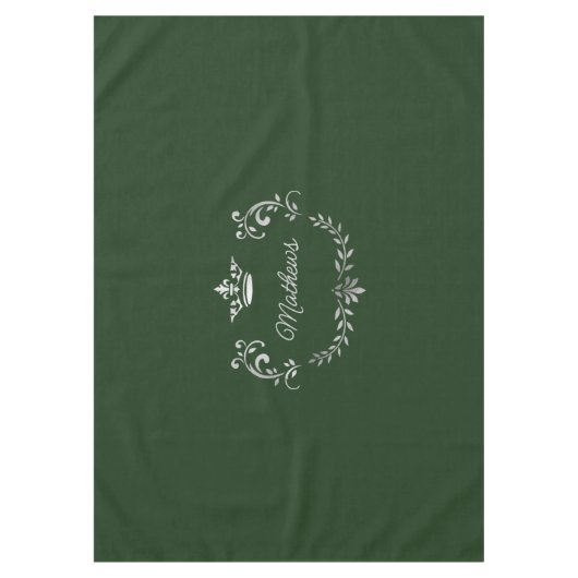 Donkere groene kroonrust gepersonaliseerd tafelkleed (Voorkant)