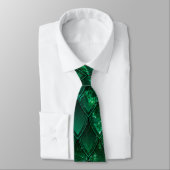 Donkere groene ombre en sparkles Drakenschalen Stropdas (Gebonden)