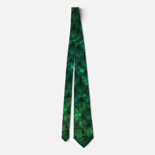 Donkere groene ombre en sparkles Drakenschalen Stropdas (Achterkant)