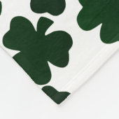 Donkere groene shamrocks fleece deken (Hoek)