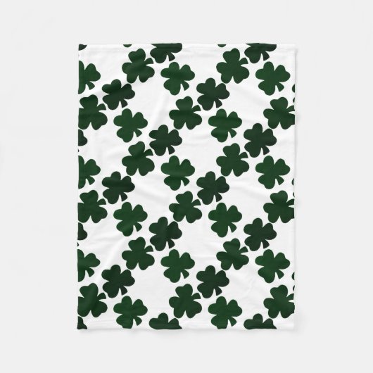 Donkere groene shamrocks fleece deken (Voorkant)