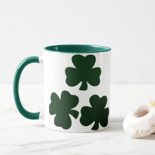 Donkere groene shamrocks mok