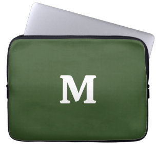 Donkere, groene, stevige kleur laptop sleeve