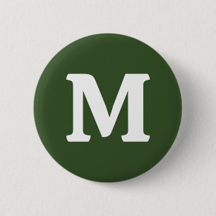 Donkere, groene, stevige kleur ronde button 5,7 cm