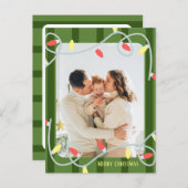 Donkere groene stripper voor kerstkaart aankondigingskaart (Voorkant / Achterkant)