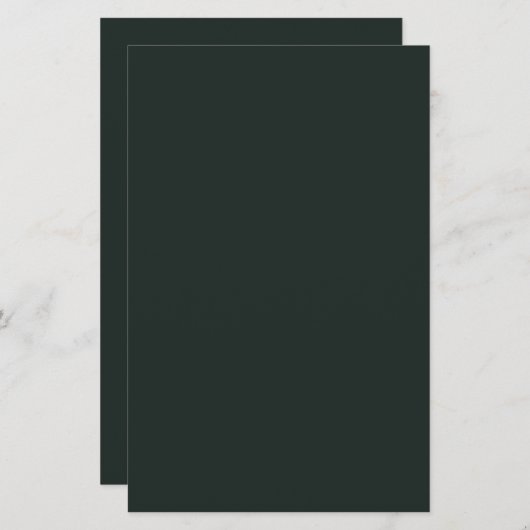 Donkere, groene, vaste kleur met Oerwoud Briefpapier (Voorkant / Achterkant)