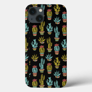 Donkere Grunge Cactus Patroon iPhone 13 Hoesje