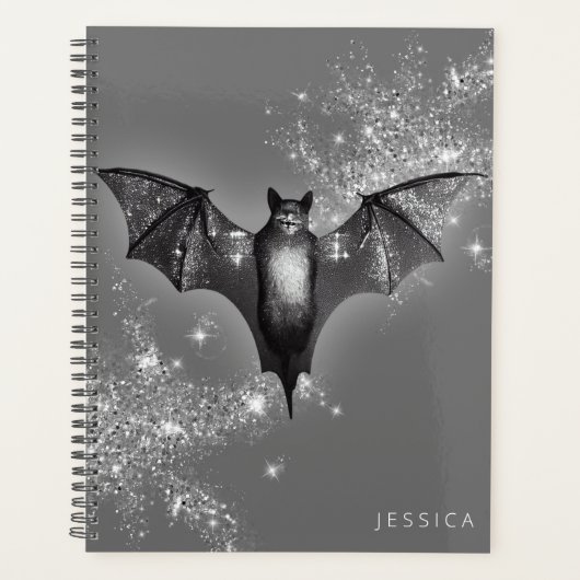 Donkere Halloween Glam Bat & Diamonds Bruiloft Planner (Voorkant)