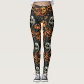 Donkere Halloween pompoen Leggings (Voorkant)