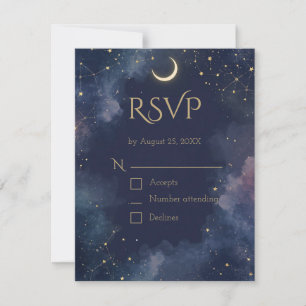 Donkere Hemel RSVP Kaart   Halve Maan & QR Code